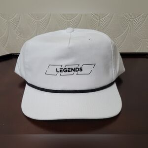 Legends Snapback Hat White Black Trim One Size Adjustable Embroidered NEW